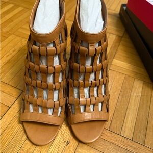 Vince Camuto Tan Woven Heels